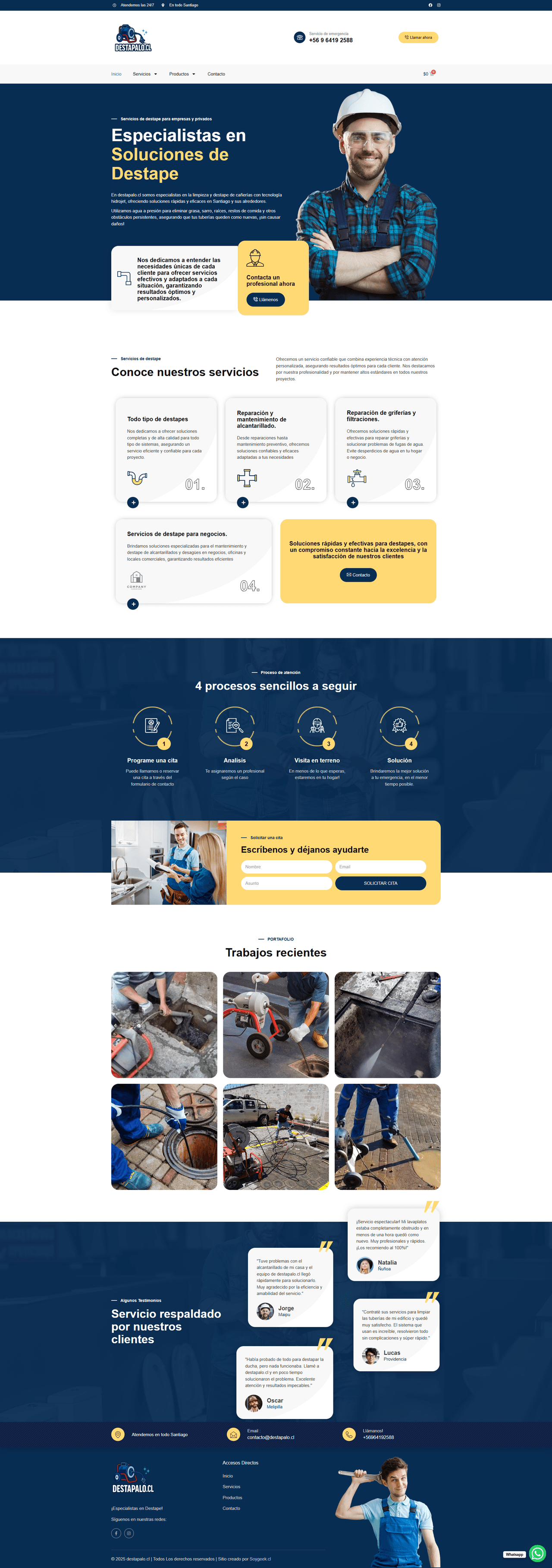 Destápalo.cl — Sitio de servicios + logo + pagos